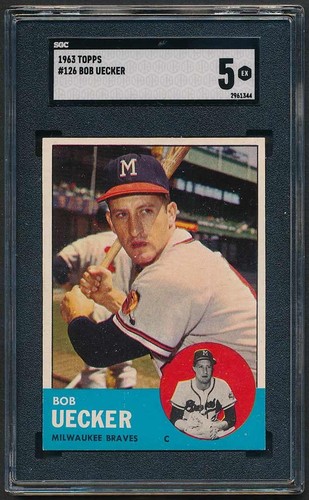 1963 topps bob uecker 126 - uecker, sgc