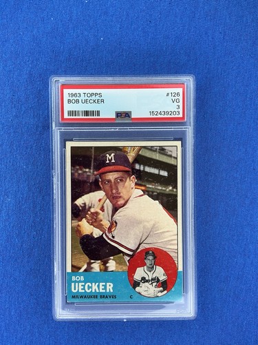 1963 topps 126 bob uecker - 1963,