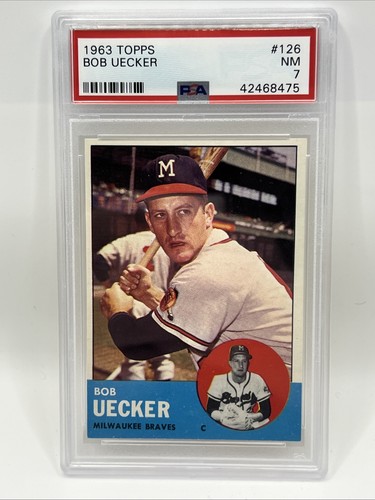 1963 topps 126 bob - #126, uecker