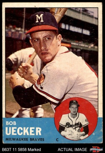 1963 topps 126 bob - topps, uecker