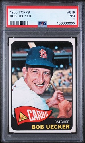 1965 topps 519 bob - topps, uecker